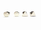 Hammered circle and triangle earring studs