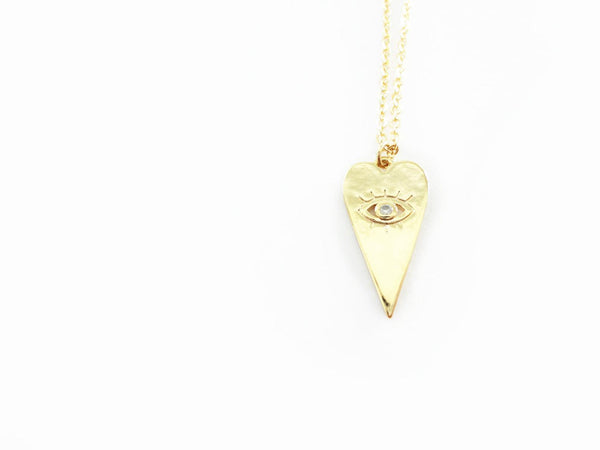 All Seeing Heart Eye Necklace