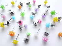 Resin Sparkle Konpeito earrings. star fragment studs. choose from 7 colors