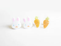 Rabbit and Carrot earrings