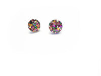 Fun Glitter Circle Resin Studs