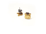Brass cat Stud Earrings
