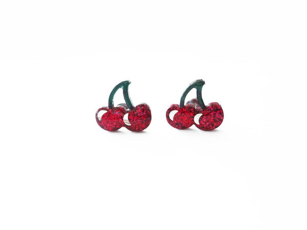 Glitter Cherry Earrings