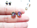 Hexagon Glitter Resin Earrings