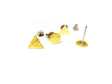 Hammered circle and triangle earring studs