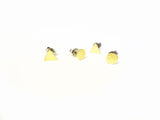 Hammered circle and triangle earring studs