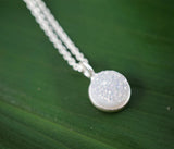 Cali – White Druzy Sterling Silver Necklace