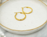 Gold Textured Hoops